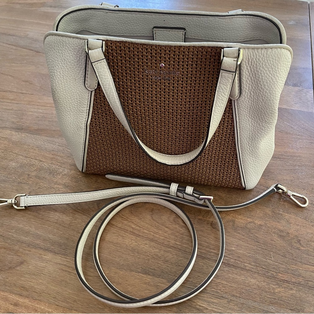 Kate Spade White and Brown Tote Bag